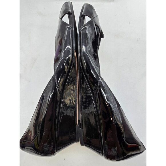 Cole Haan Black Patent Leather Peep-Toe Heels Womens Size 7.5 Elegant Dress Shoe - Picture 6 of 9